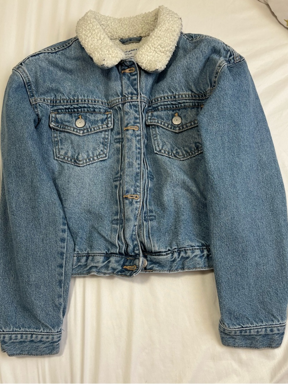 Old Navy Denim Jacket with White Sherpa Lining - Blue
